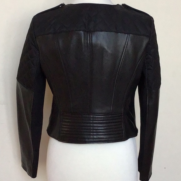 BCBGMAXAZRIA Mixed Leather/Fabric Jacket. - Picture 11 of 15